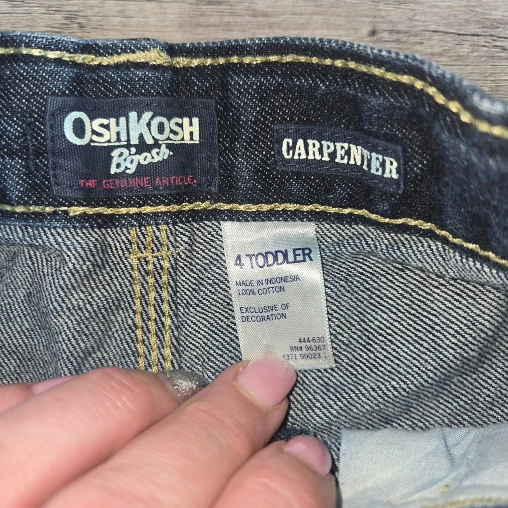 OshKosh Bgosh Kids 4T Dark Wash Cotton Carpenter Jeans Utility Denim Pants